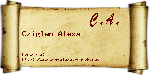 Cziglan Alexa névjegykártya